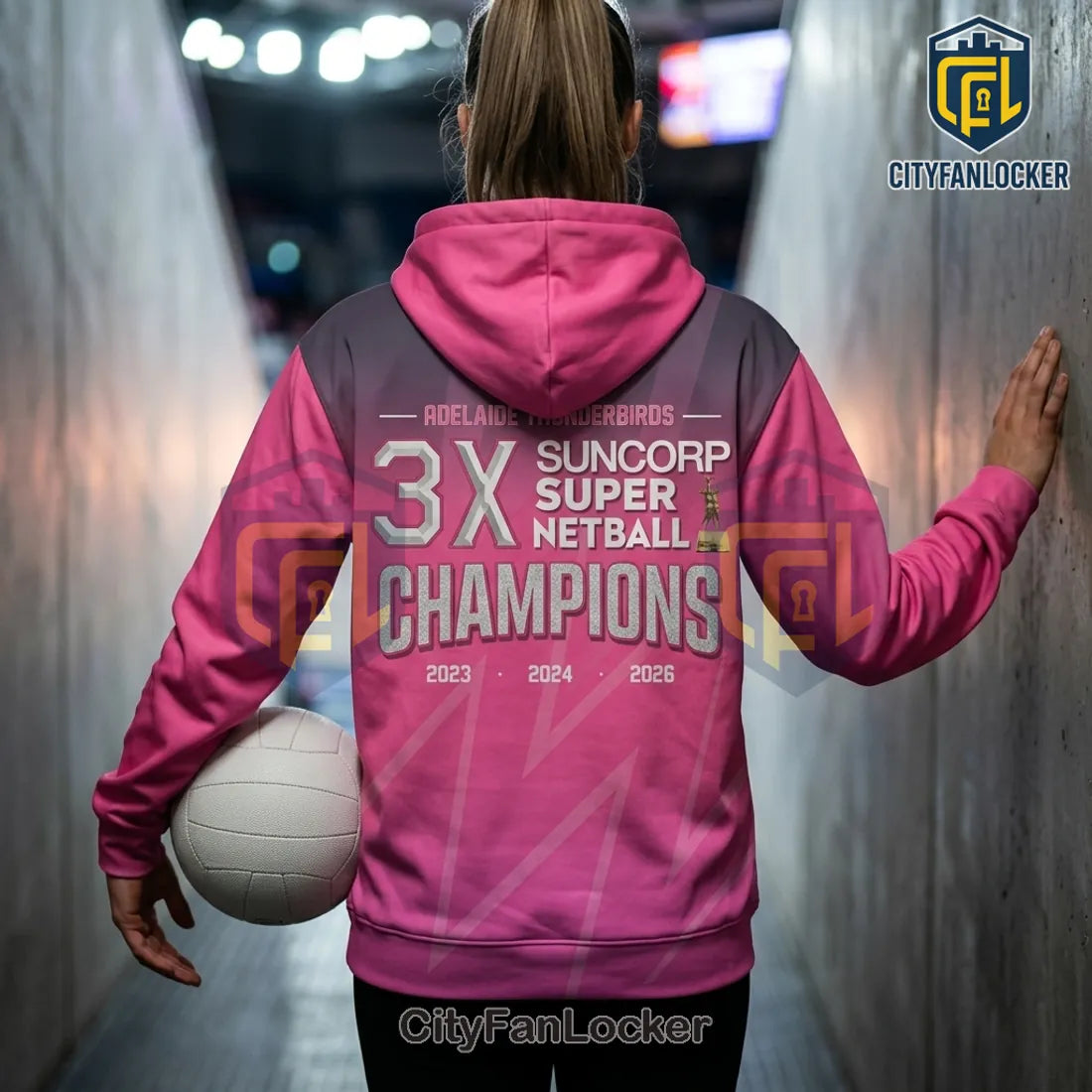 Adelaide Thunderbirds 3X Suncorp Super Netball Champions Hoodie