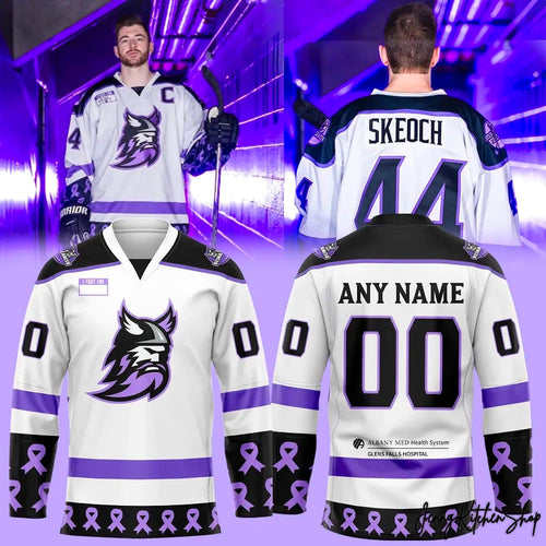 Adirondack Thunder Fight Cancer Hockey Jersey