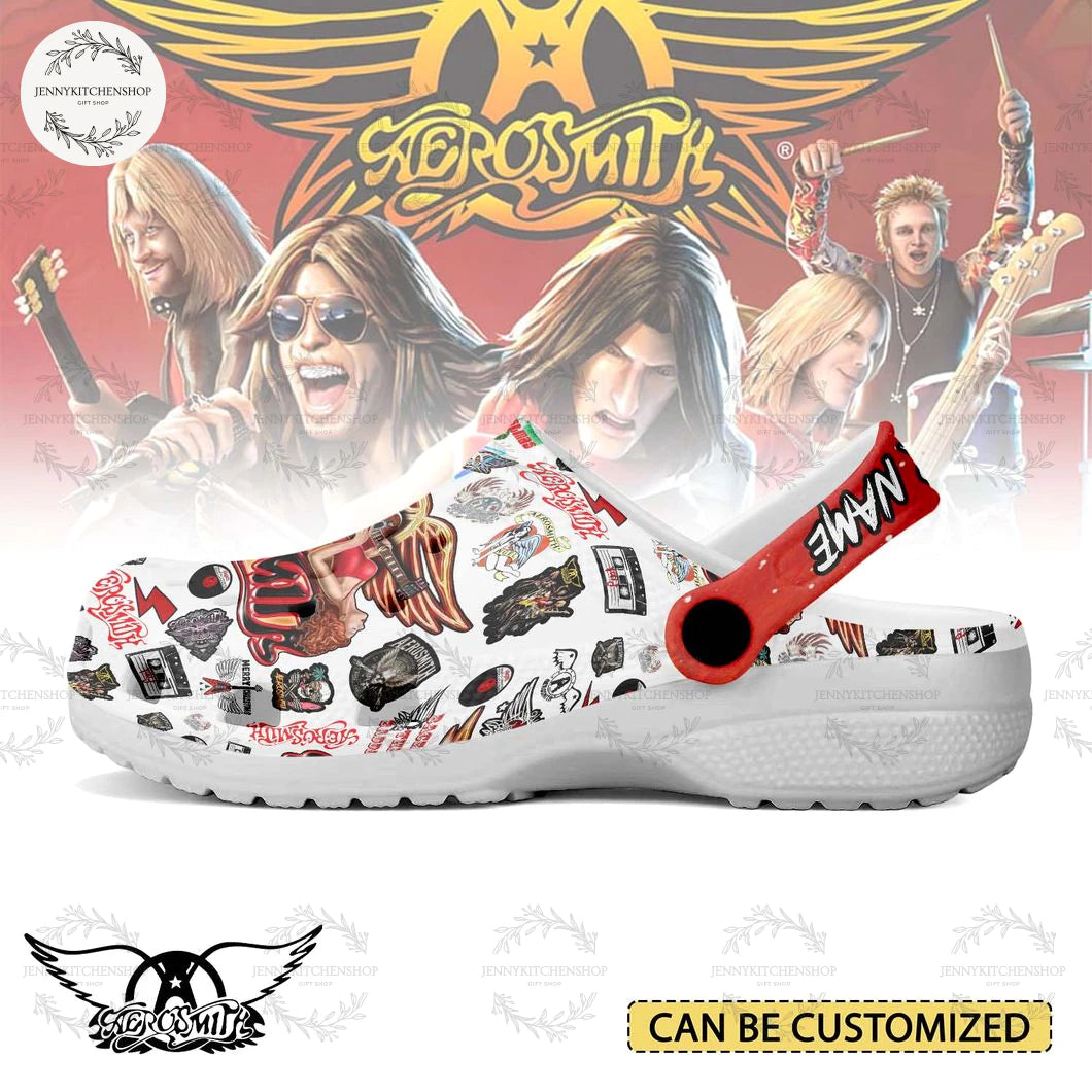 Aeorosmith x Christmas Crocs Crocband Clogs