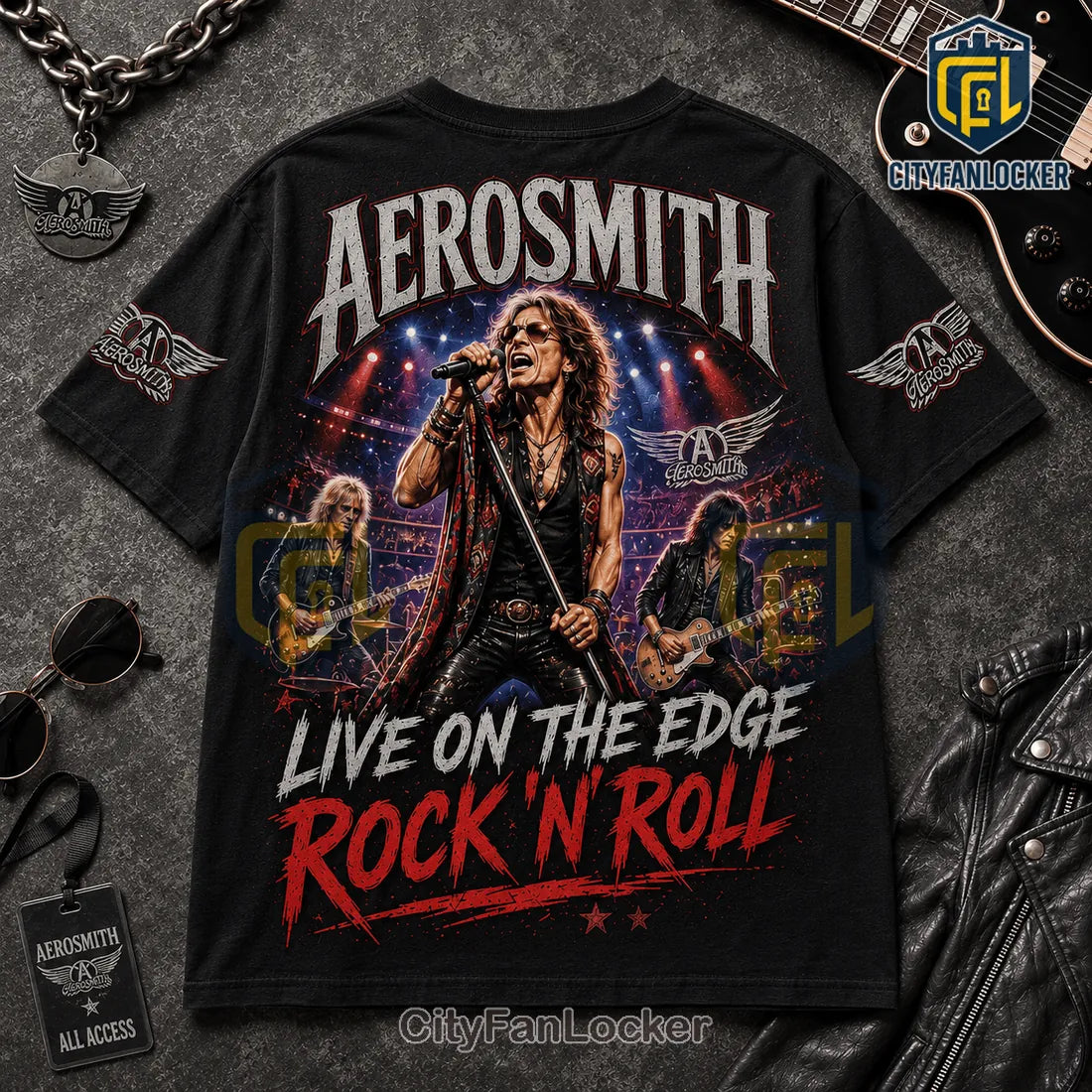 Aerosmith Live On The Edge Rock Music T-Shirt