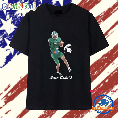 Aidan Chiles illustrated Michigan State Football T Shirt