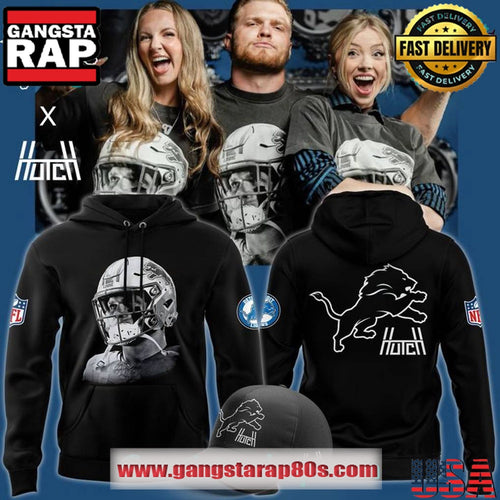 Aidan Hutchinson Charcoal House of Hutch x Detroit Lions Game Face All Over Print Hoodie Shirt