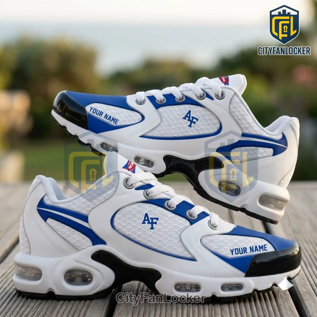 Air Force Falcons Personalized White Blue Running Sneakers