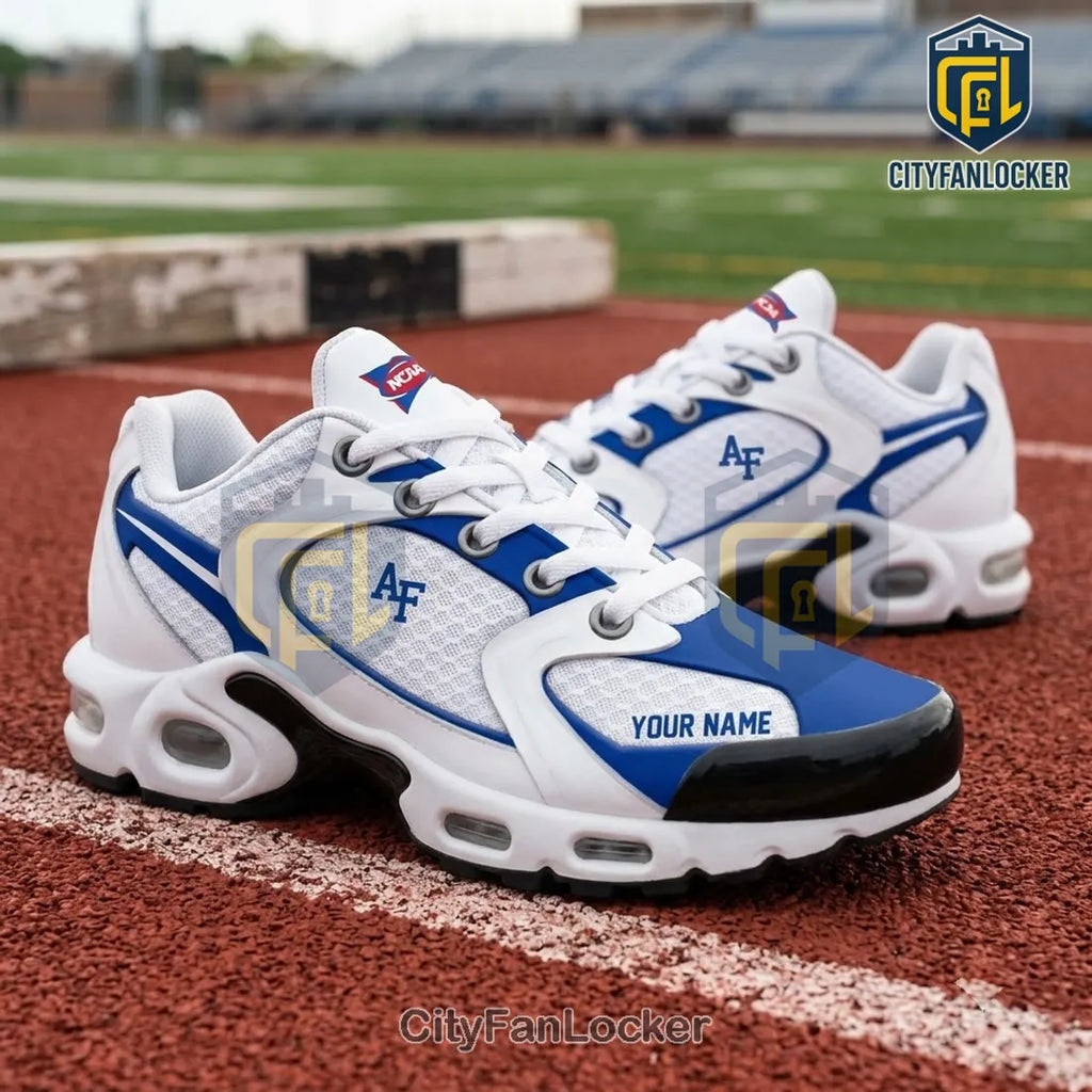 Air Force Falcons Personalized White Blue Running Sneakers
