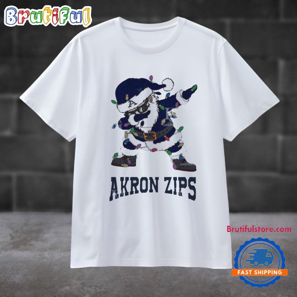 Akron Zips Dabbing Santa Claus Ugly Christmas Light T Shirt