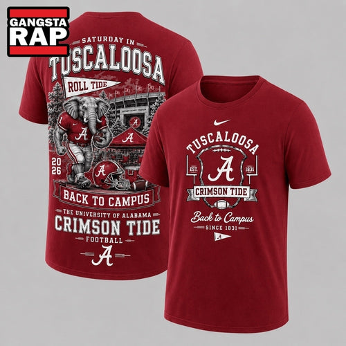 Alabama Crimson Tide 2026 NCAA Back To Campus 3D Shirt