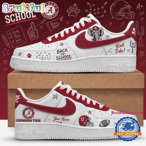 Alabama Crimson Tide 2026 NCAA Football Back To School Air Force 1 Shoes Sneakers