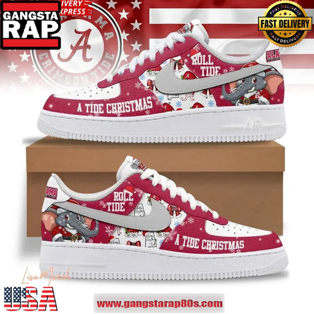 Alabama Crimson Tide Christmas Limited Edition Air Force 1 Running Sneakers