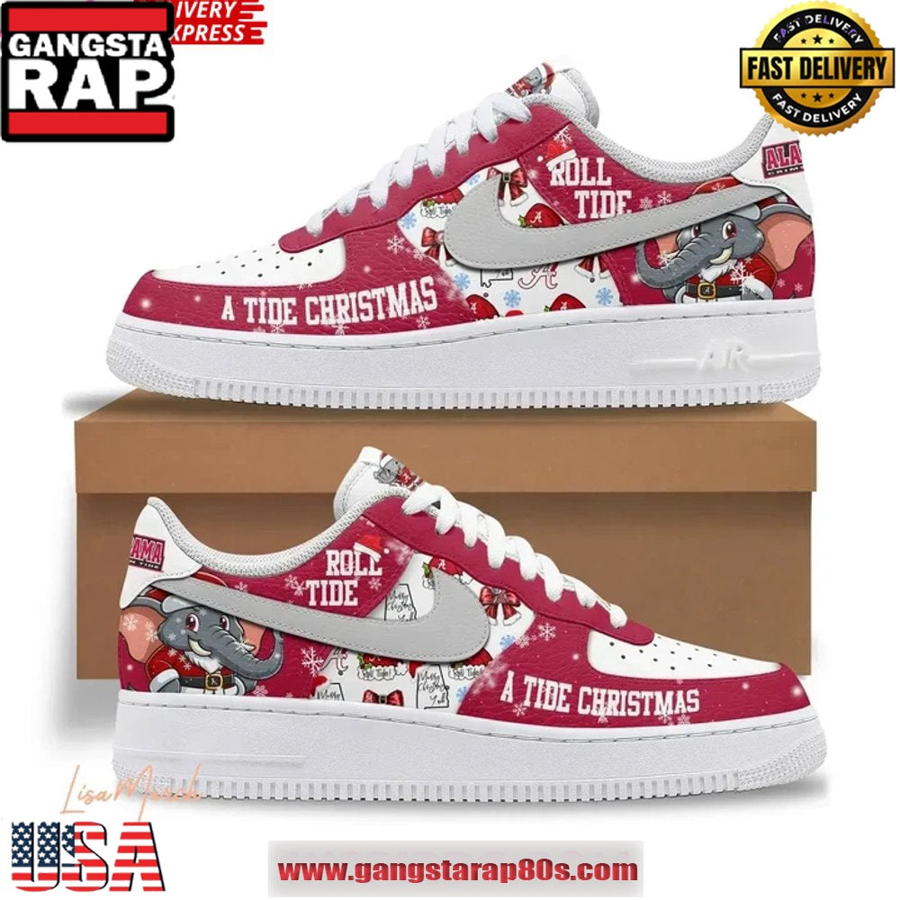 Alabama Crimson Tide Christmas Limited Edition Air Force 1 Running Sneakers