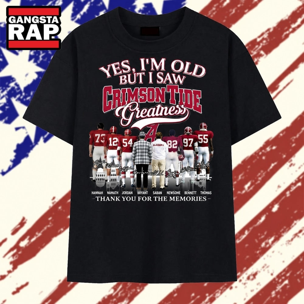 Alabama Crimson Tide Legends Greatness Vintage Football T Shirt