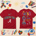 Alabama Crimson Tide NCAA Autism Awareness Puzzle Ribbon T Shirt
