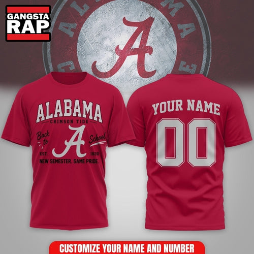 Alabama Crimson Tide NCAA Campus Pride Back to School 2026 Personalized 3D Shirt Hoodie T-Shirt