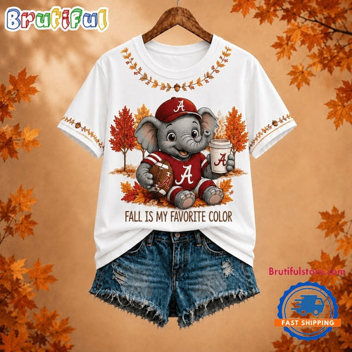 Alabama Crimson Tide NCAA Fall Is My Favorite Color Football Unisex 3D Shirt