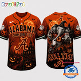 Alabama Crimson Tide NCAA Haunted Night Halloween Baseball Jersey Shirt