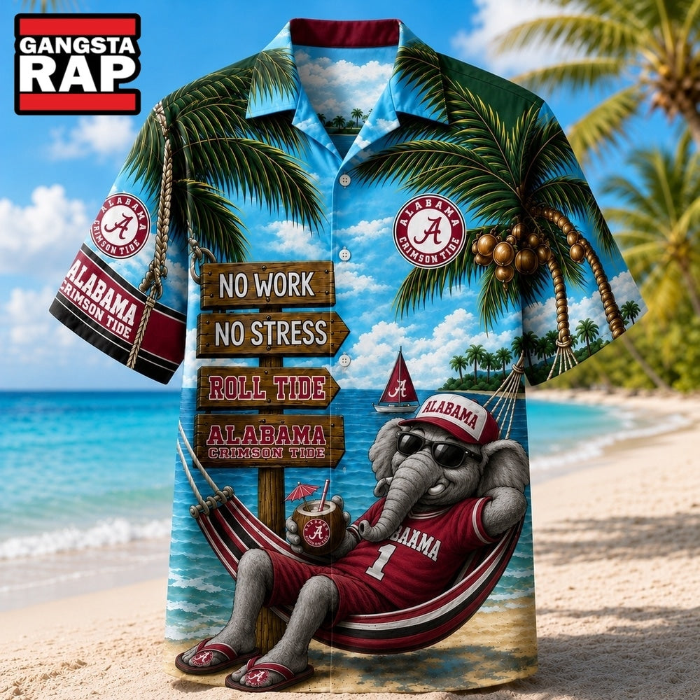 Alabama Crimson Tide NCAA No Work No Stress Hawaiian Shirt