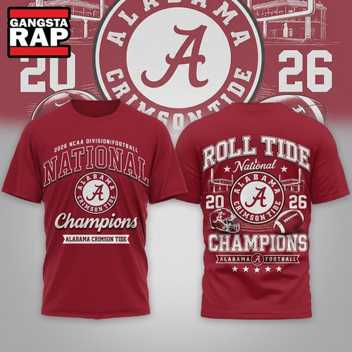 Alabama Crimson Tide NCAA Road to Glory 2026 Football Champions 3D Shirt