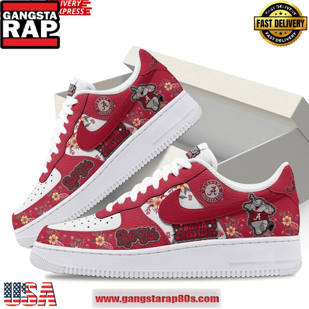 Alabama Crimson Tide Roll Tide Limited Edition Air Force 1 Running Sneakers Shoes