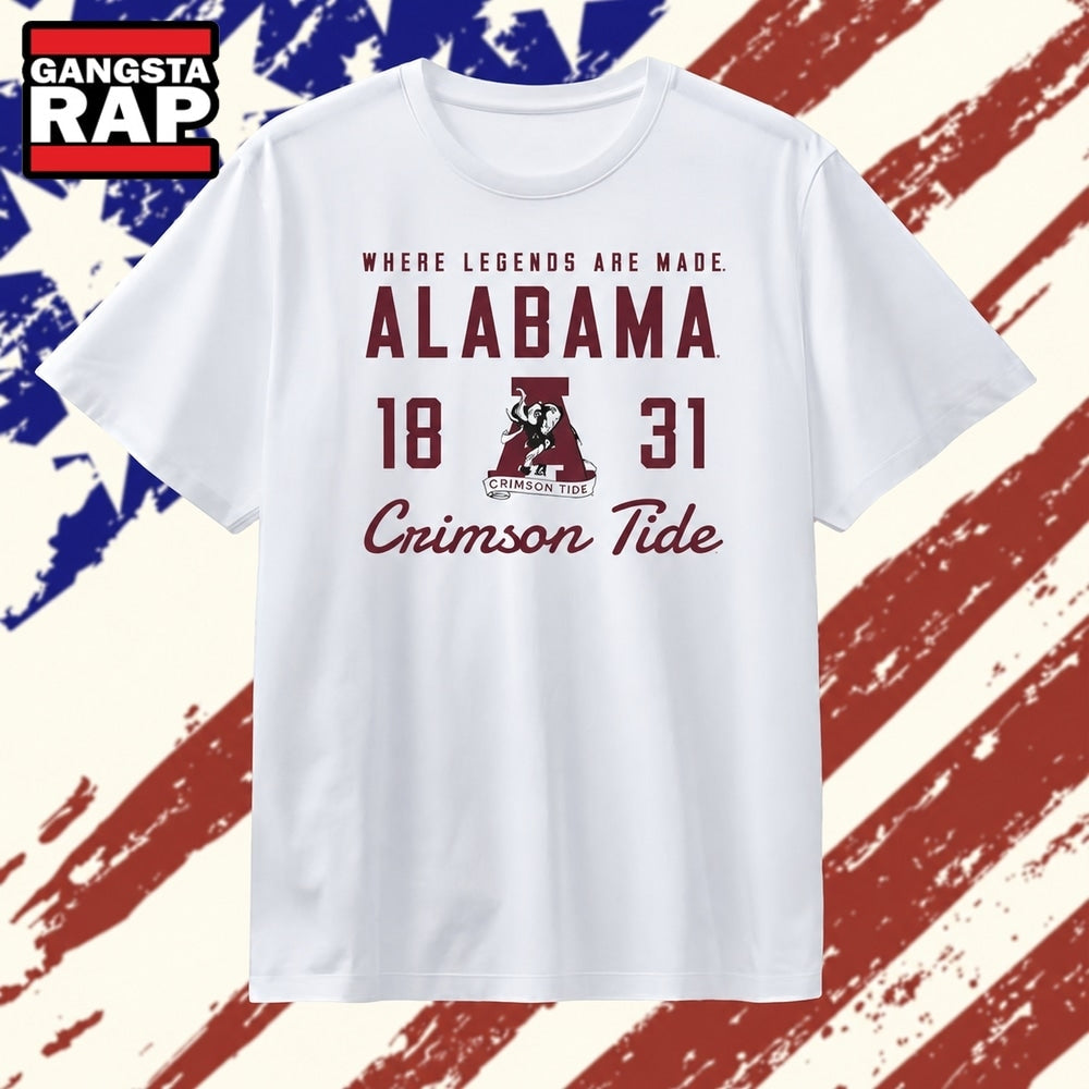 Alabama Crimson Tide Where Legends Are Made 18 31 T Shirt , Vintage Trending Shirt