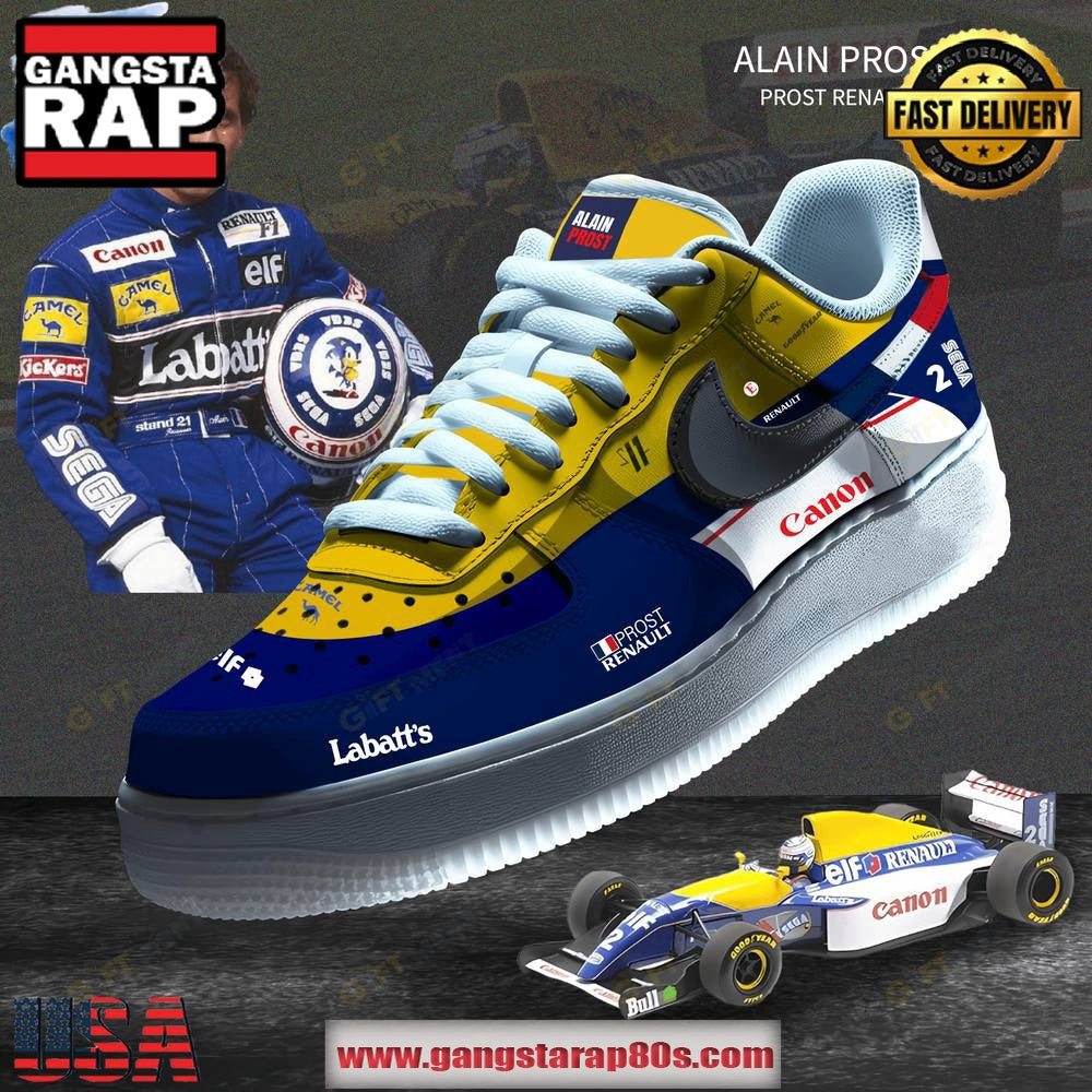 Alain Prost Renault Limited Edition Air Force 1 Running Sneakers Shoes