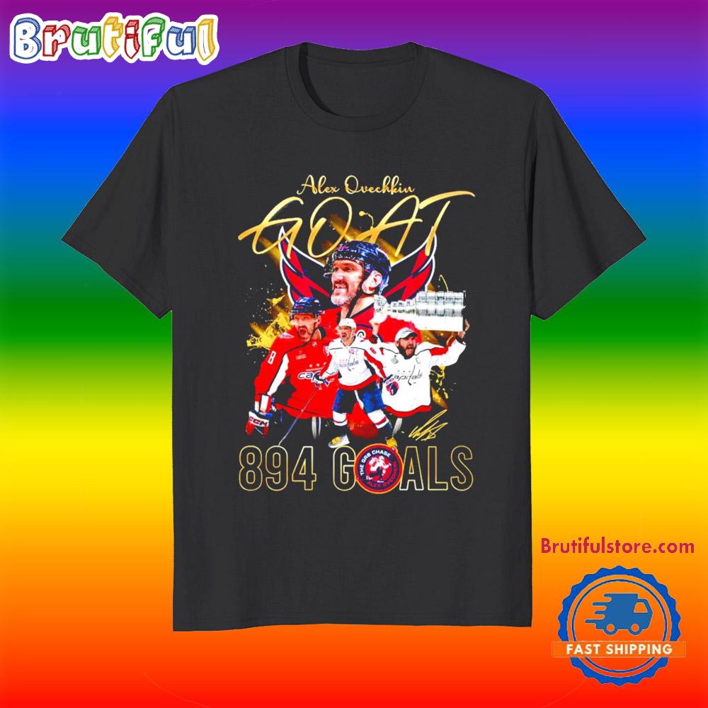 Alex Ovechkin Goat 894 Goals Signature T Shirt