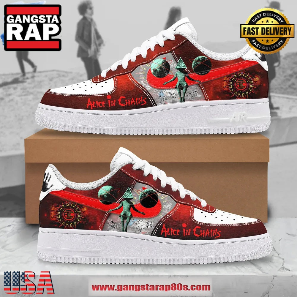 Alice In Chains Limited Edition Air Force 1 Running Sneakers Shoes