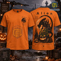 Alien Xenomorph Pumpkin Orange Halloween T-Shirt