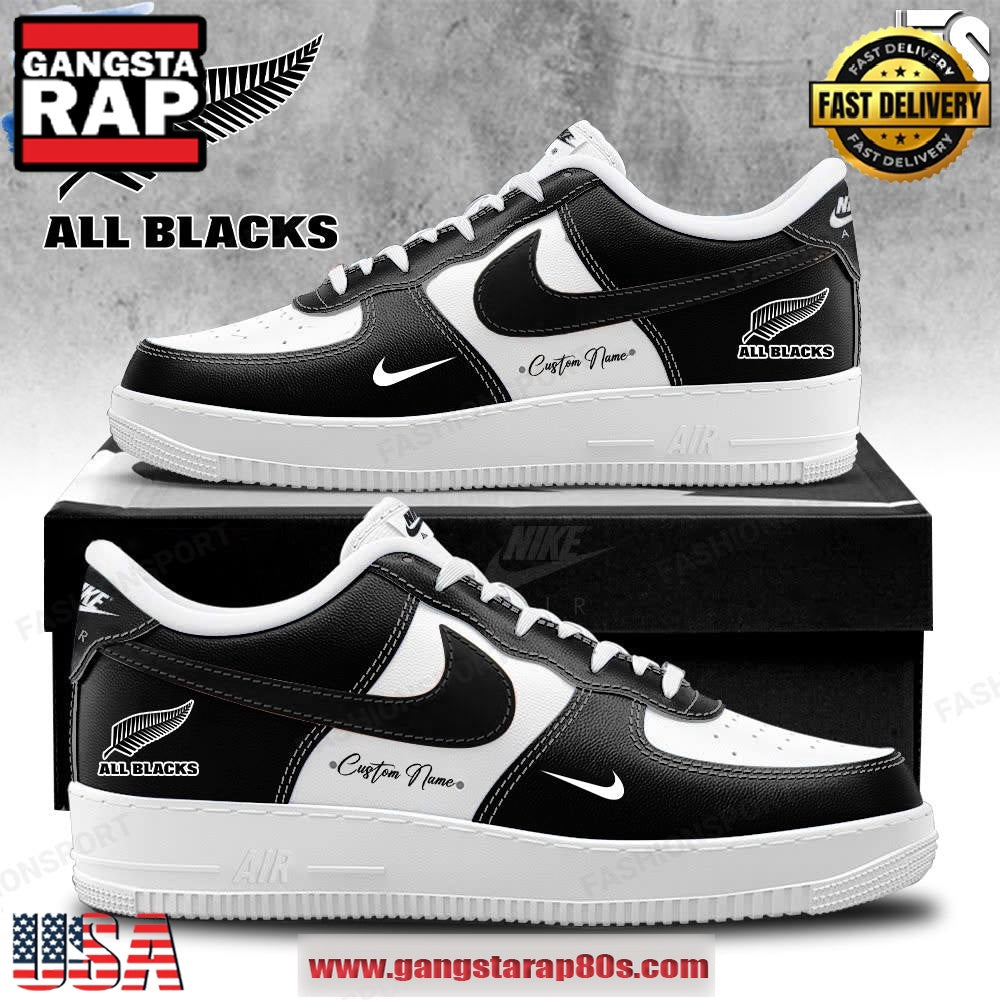 All Blacks Personalized Air Force 1 Running Sneakers Shoes