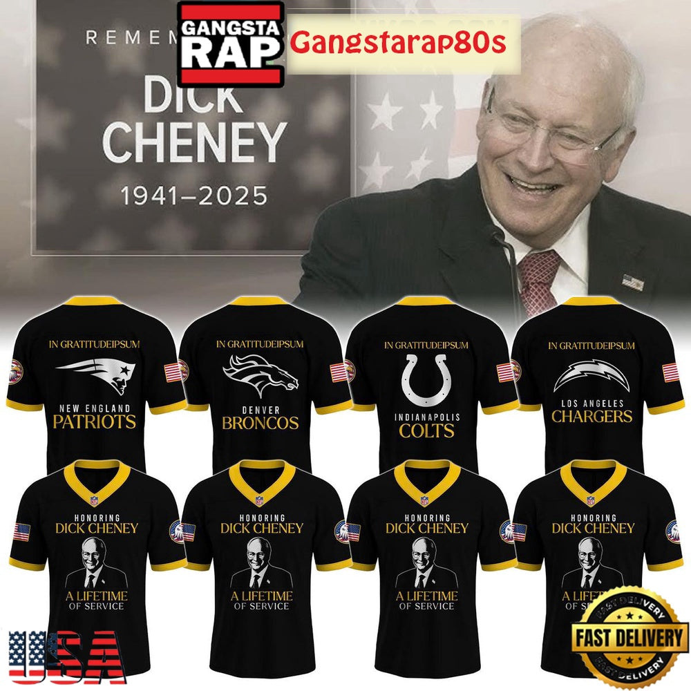 All NFL Team Honoring Dick Cheney Tribute 1941-2025 Football Jersey