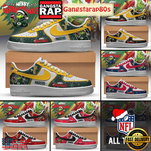 All NFL Team x Merry Grinchmas 2025 Limited Edition Air Force 1 Sneakers Shoes