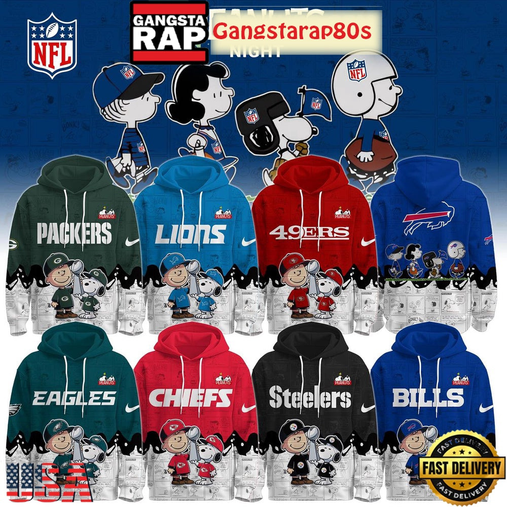 All NFL Team x Peanuts Snoopy Chirstmas Special Edition All Over Print Hoodie