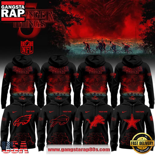 All NFL Team x Stranger things Unique Design Unisex Hoodie Shirt