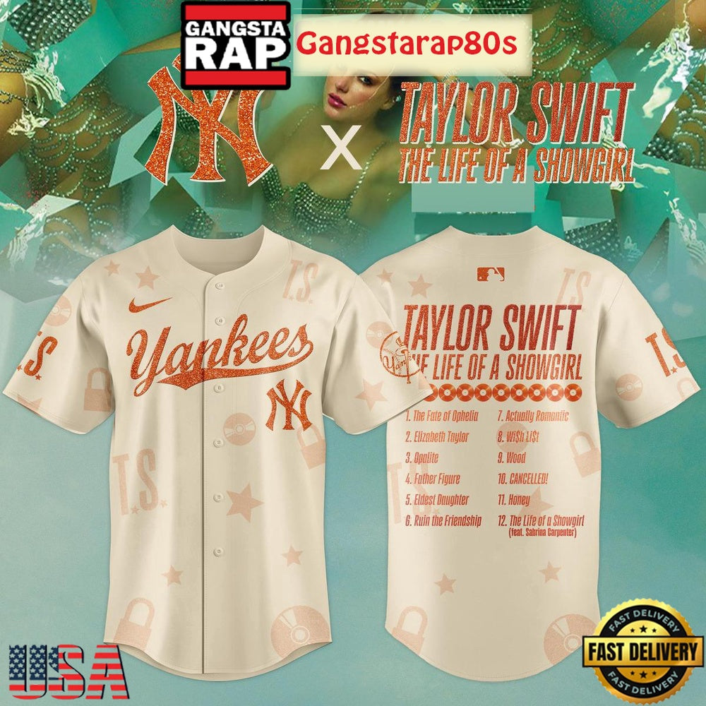 All Team MLB Celebration Taylor Swift New Album 2025 The Life Of A Showgirl Baseball Jersey