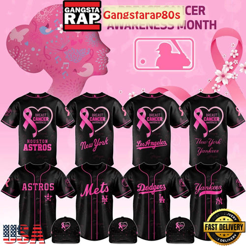 All Team MLB x Breast Cancer Awareness Month 2025 Black Special Baseball Jersey
