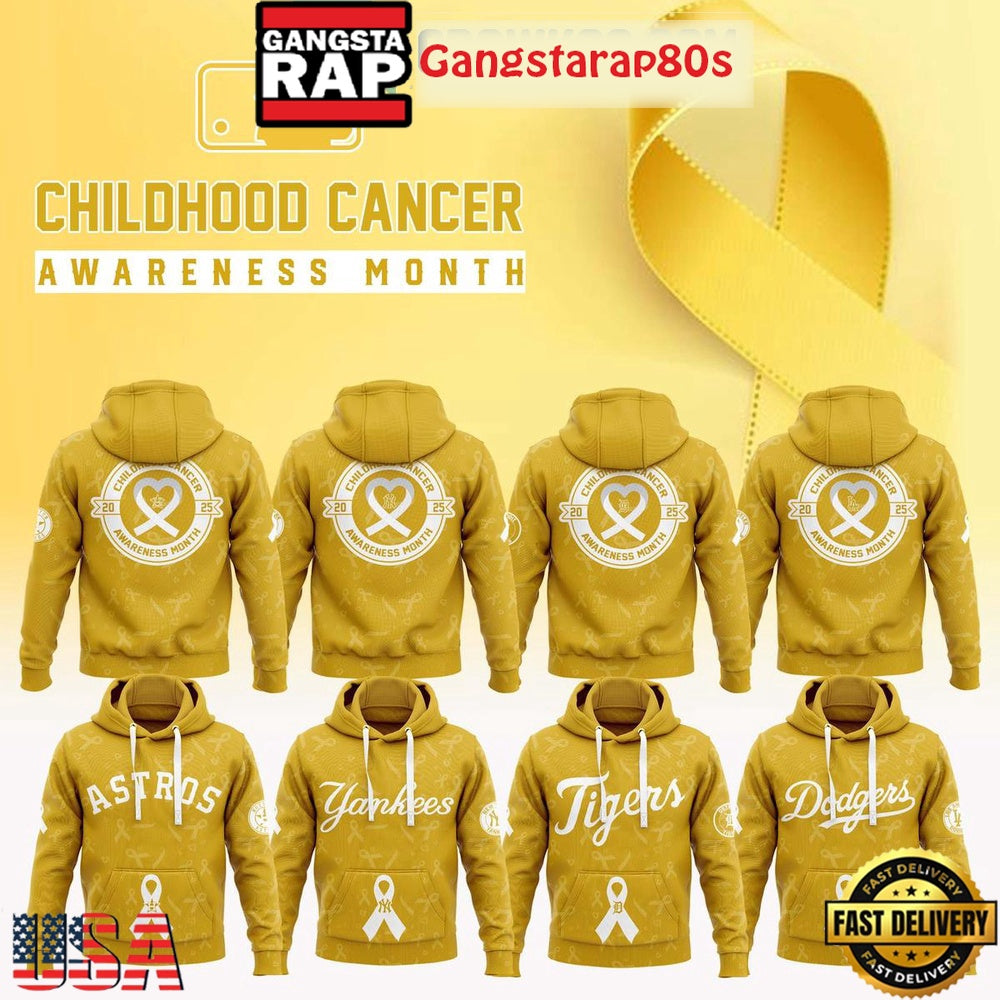 All Team MLB x Chilhood Cancer Awareness Month 2025 Unisex Hoodie