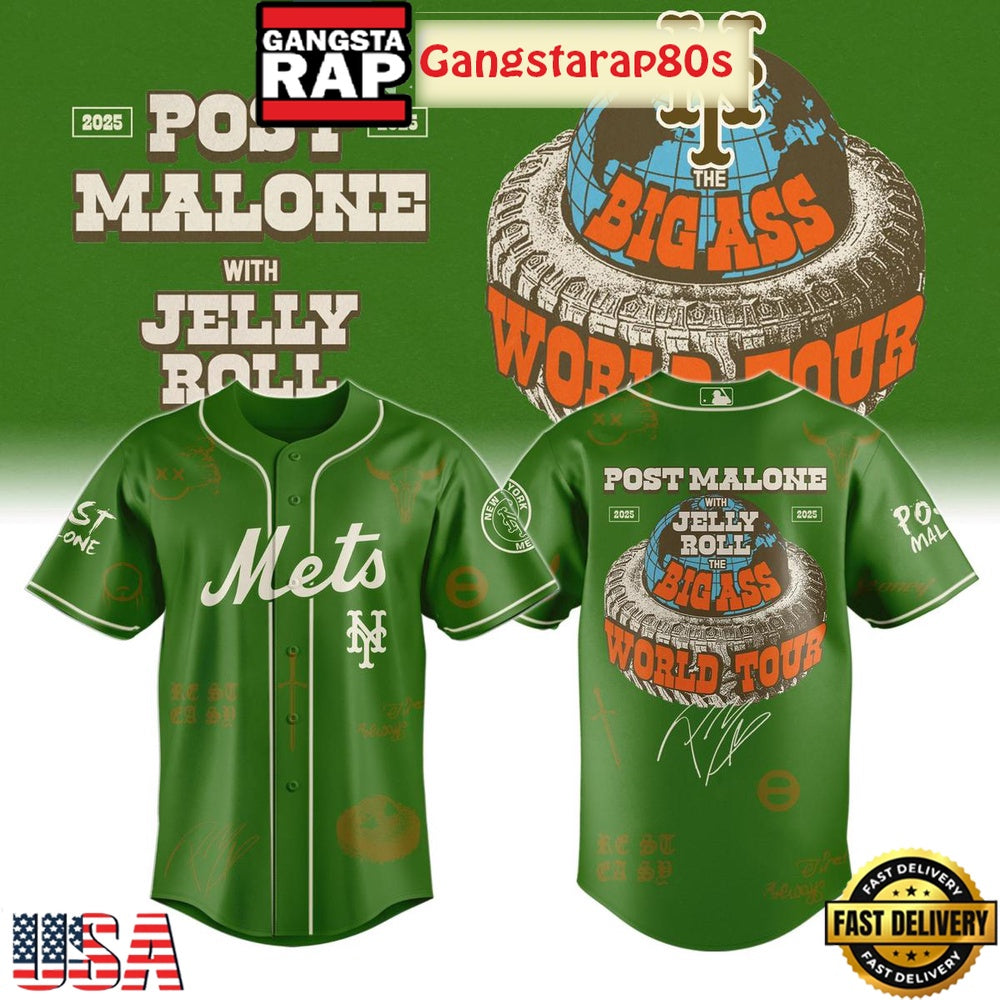 All Team MLB x Post Malone With Jelly Roll World Tour 2025 Special Baseball Jersey