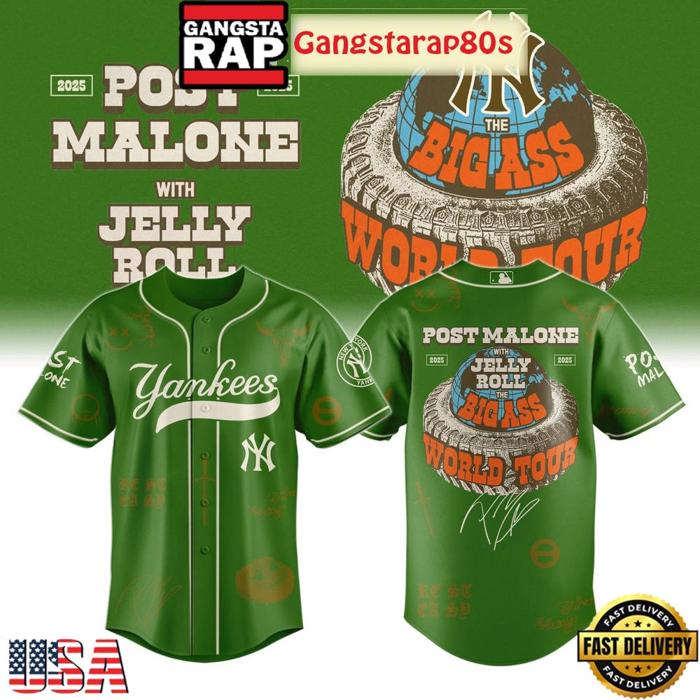 All Team MLB x Post Malone With Jelly Roll World Tour 2025 Special Baseball Jersey
