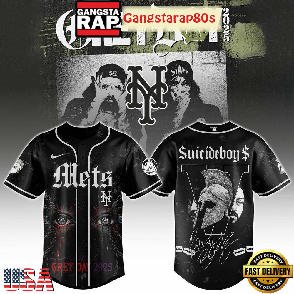 All Team MLB x Suicideboys G59 Greyday Tour 2025 Baseball Jersey