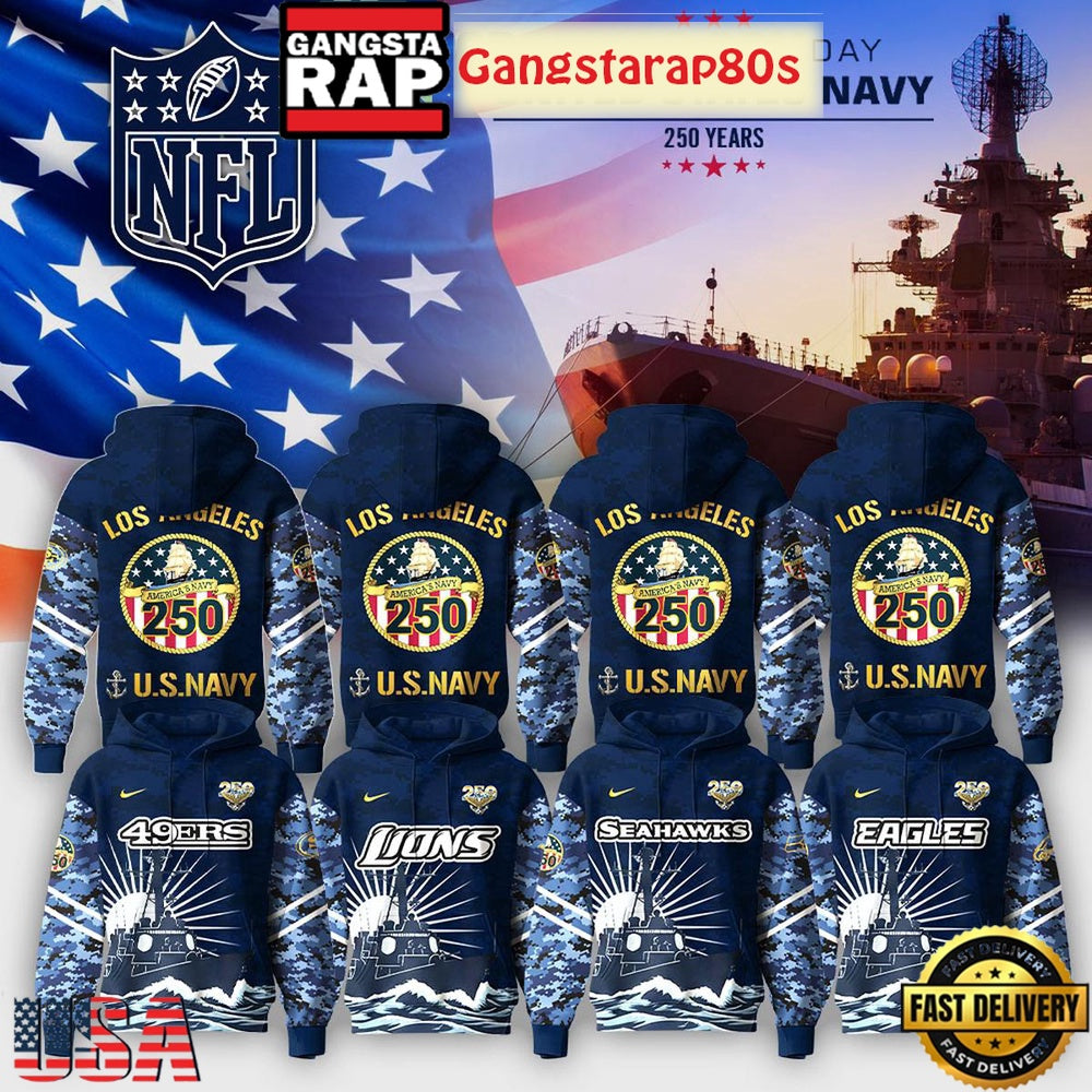 All Team NFL x US Navy 250 Years Unisex Hoodie