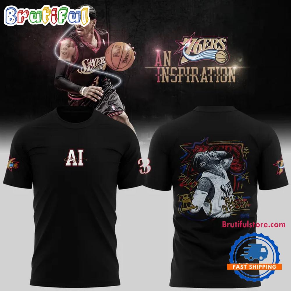 Allen Iverson Philadelphia 76ers Black Playmaker Limited Edition Hoodie T-Shirt