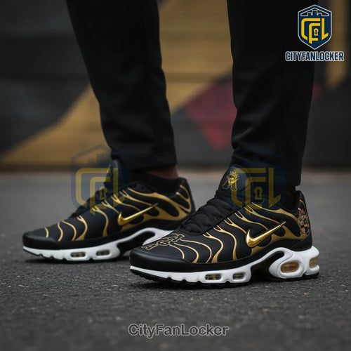 Alpha Phi Alpha AΦA Custom Black Gold Nike TN Premium Sneakers
