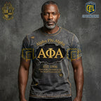 Alpha Phi Alpha Distressed Gold 3D Letters Fraternity T-Shirt