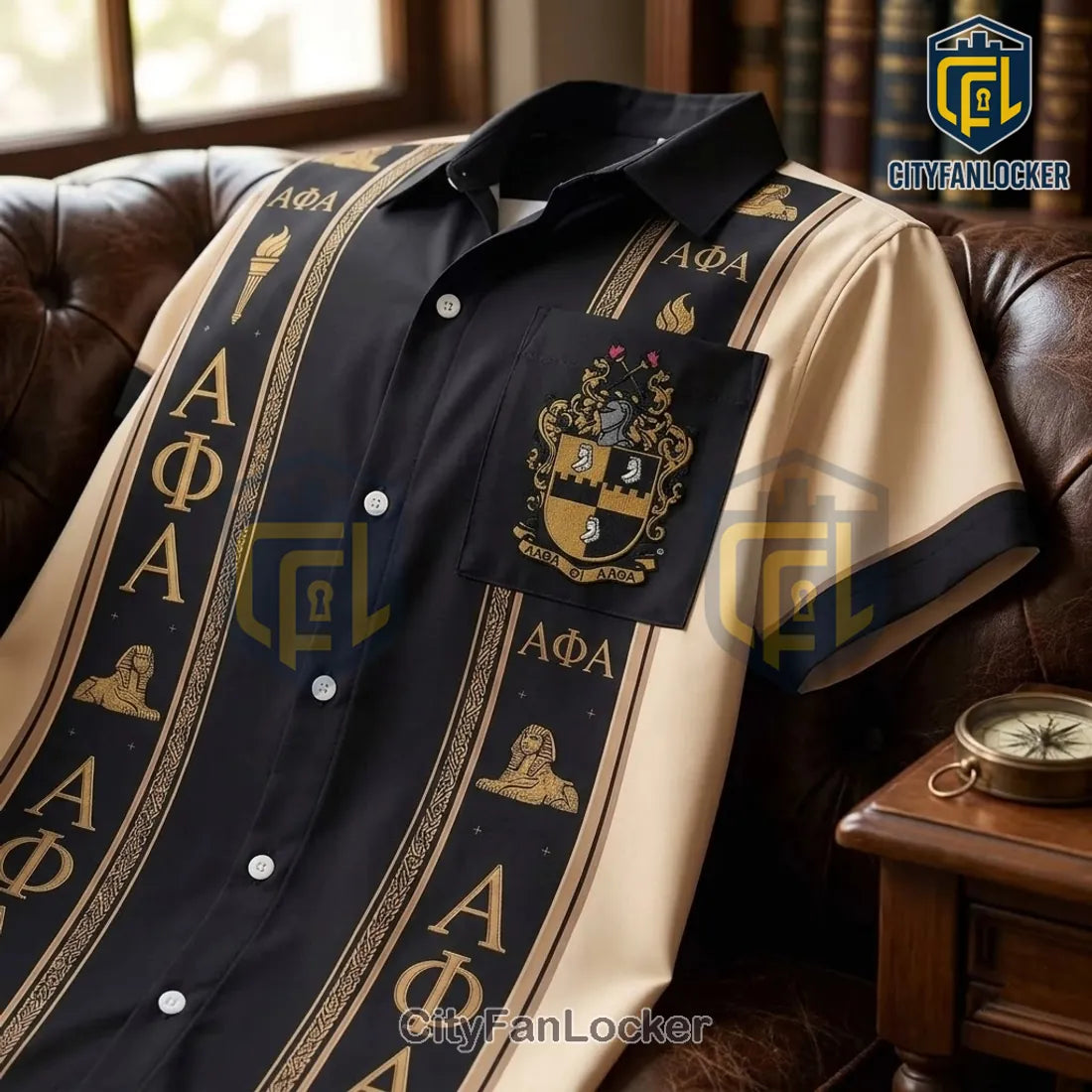 Alpha Phi Alpha Fraternity Sphinx Torch Hawaiian Shirt
