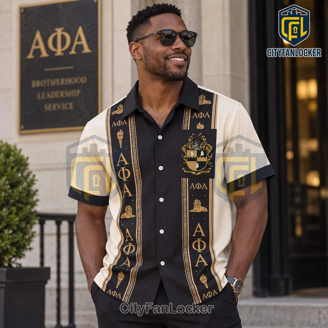 Alpha Phi Alpha Fraternity Sphinx Torch Hawaiian Shirt