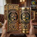 Alpha Phi Alpha Luxury Crest 3D Gold-Plated Stainless Steel Tumbler