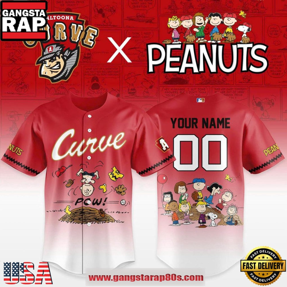 Altoona Curve x Peanuts Night 2026 Custom Baseball Jersey