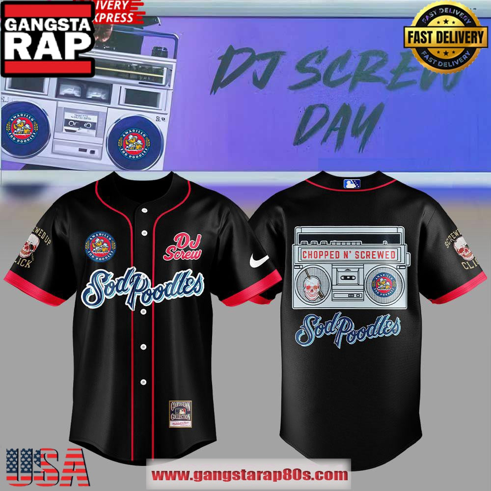 Amarillo Sod Poodles DJ Screw Special Baseball Jersey Shirt