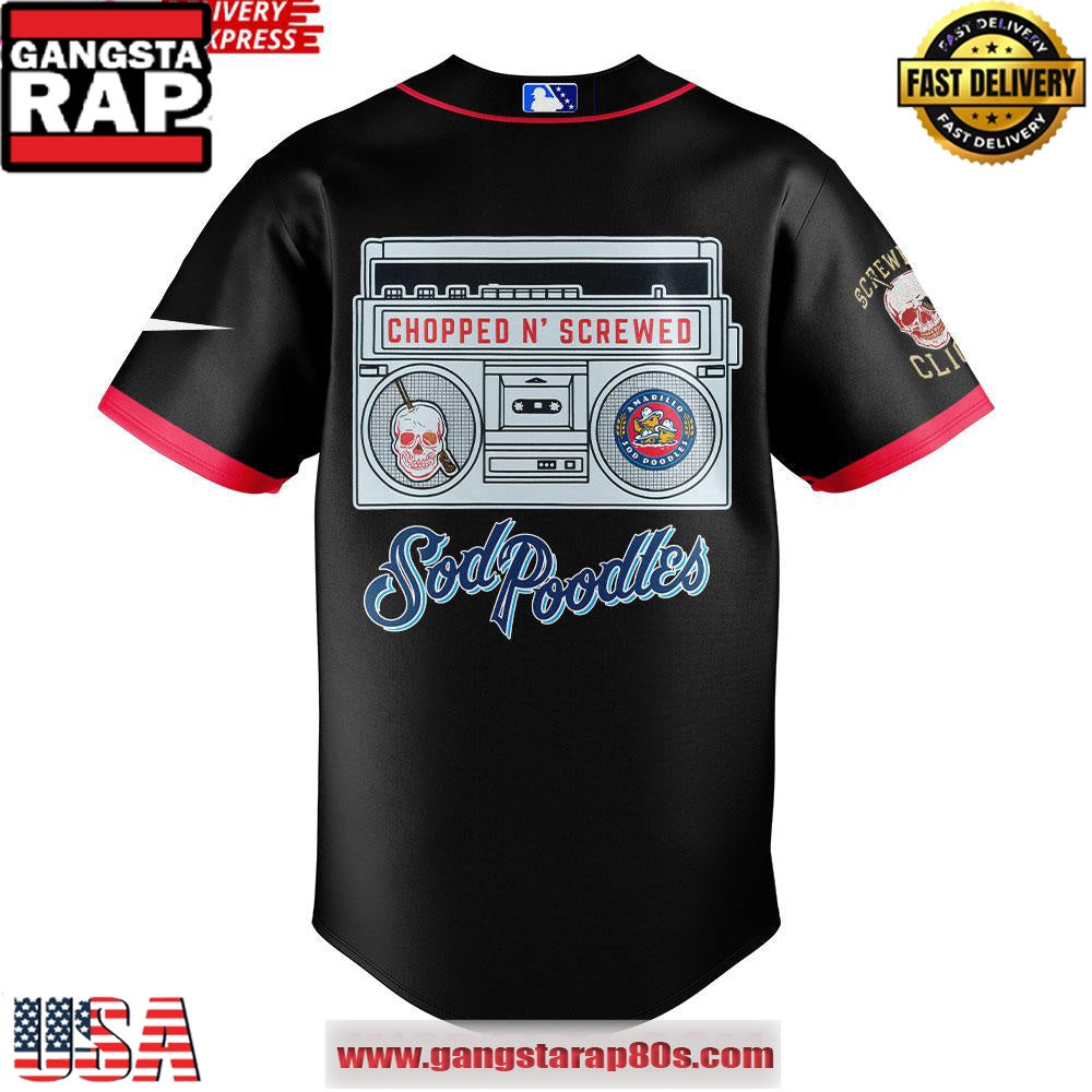 Amarillo Sod Poodles DJ Screw Special Baseball Jersey Shirt