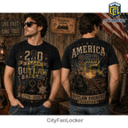 America 250 Outlaw Country Music Vintage Black Unisex Crewneck Shirt