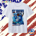 Amon-Ra St Detroit Lions player city skyline graphic T Shirt