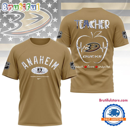 Anaheim Ducks NHL Teacher Appreciation Day 3D T Shirt